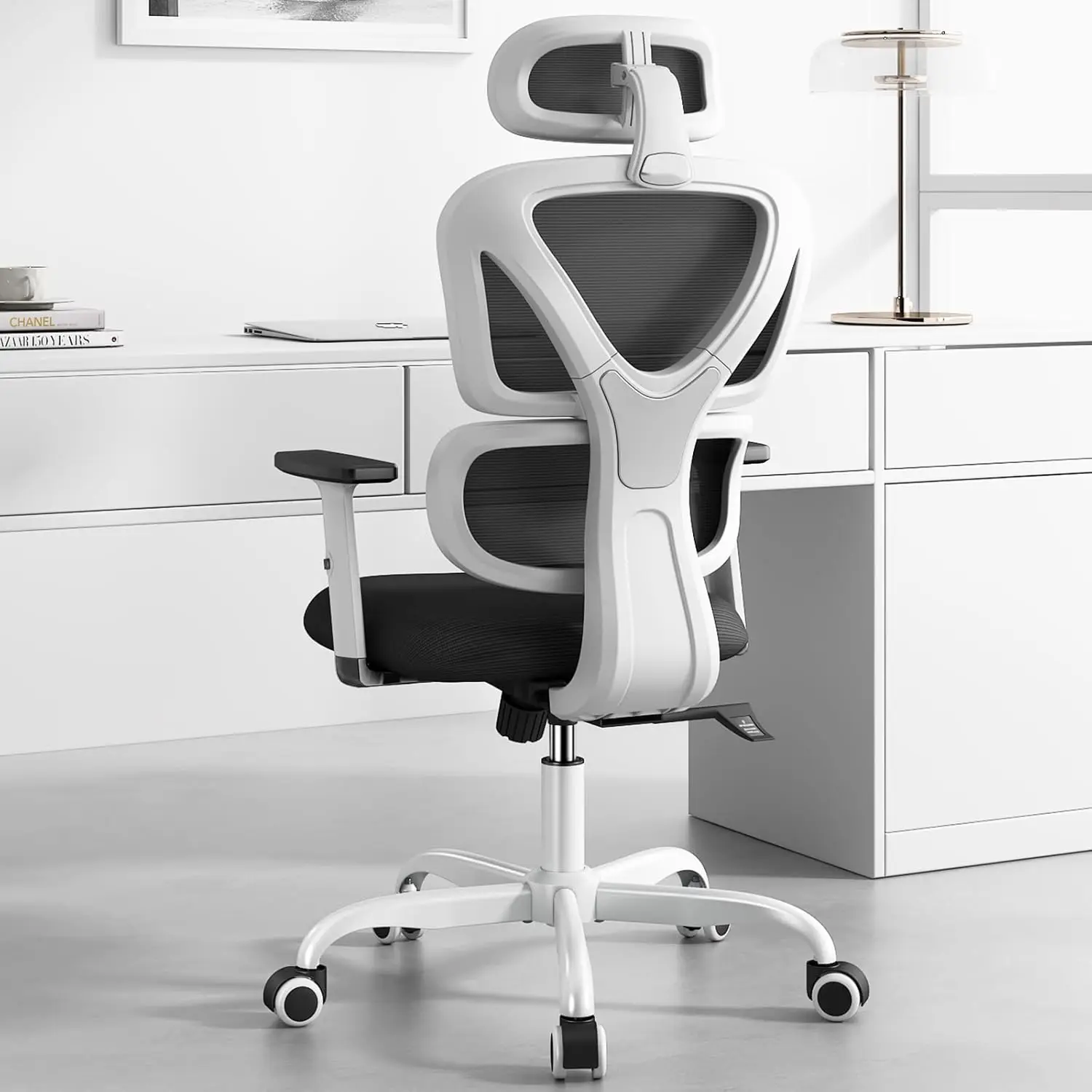 

Ergonomic Office Chair, High Back Mesh Desk Chair with Lumbar Support and Adjustable Headrest, Executive Swivel Computer Chair