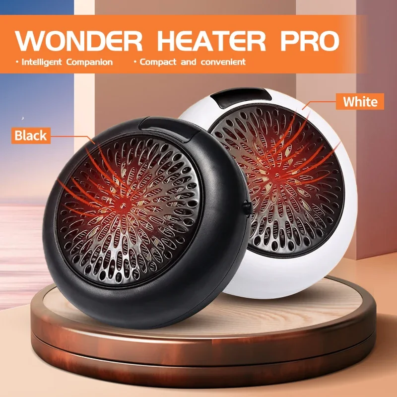 EU 소형 원형 히터 휴대용 벽걸이 형 데스크탑 2 전기 히터 안전 에너지 절약 지능형 일정한 온도