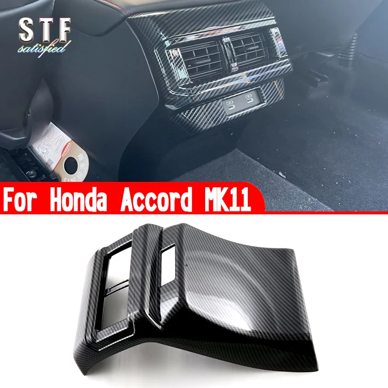 

Carbon Fiber Style Interior Rear Air-Condition Vent Outlet Cover Trim Car Accessories For Honda Accord 11th Gen 2023 2024
