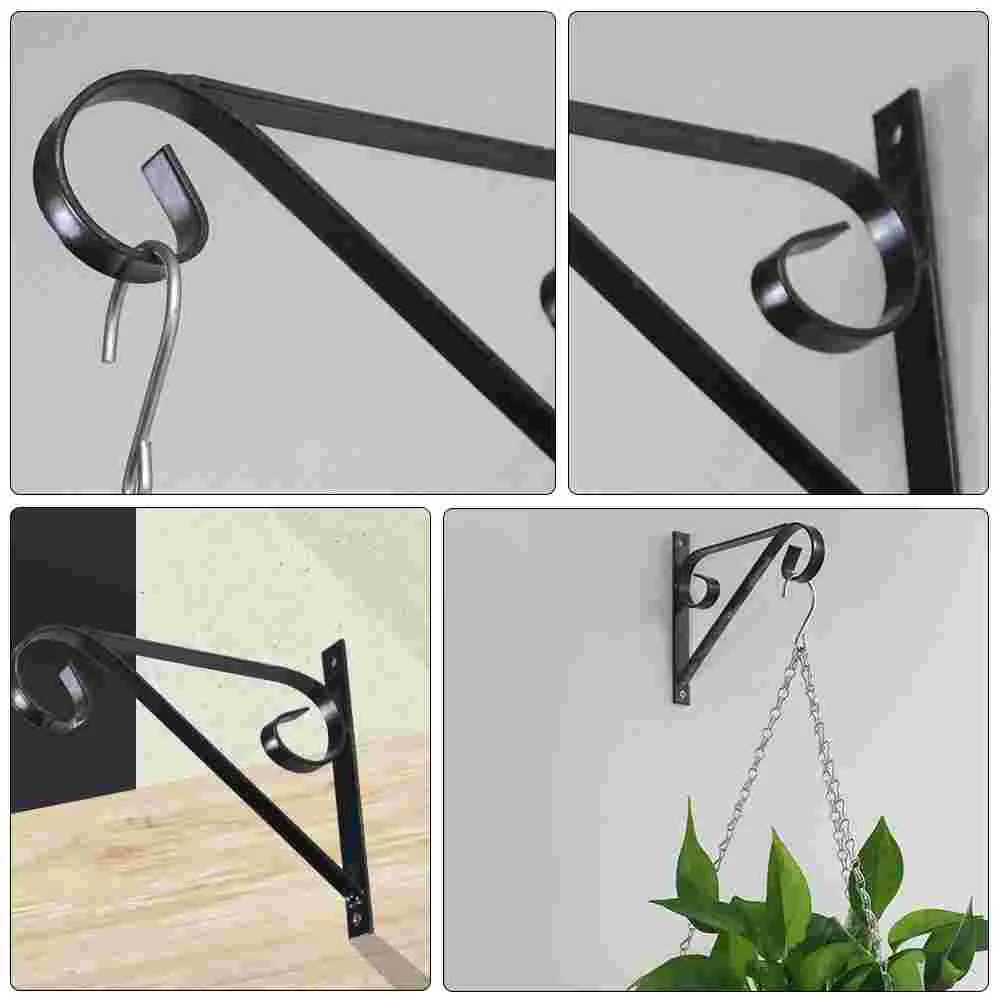 Soporte para plantas de hierro forjado, gancho para maceta, comederos para pájaros para exteriores, ganchos para macetero, soporte para el hogar, 2 uds.
