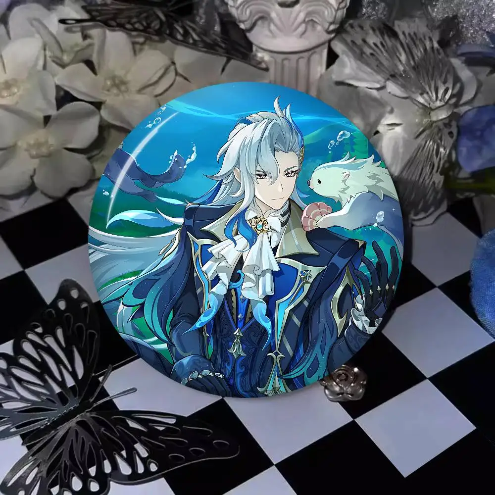 Genshin Impact Neuvillette Anime Brooches Cute Cartoon  Badge Jacket Jeans Lapel Pin Gift Accessorie
