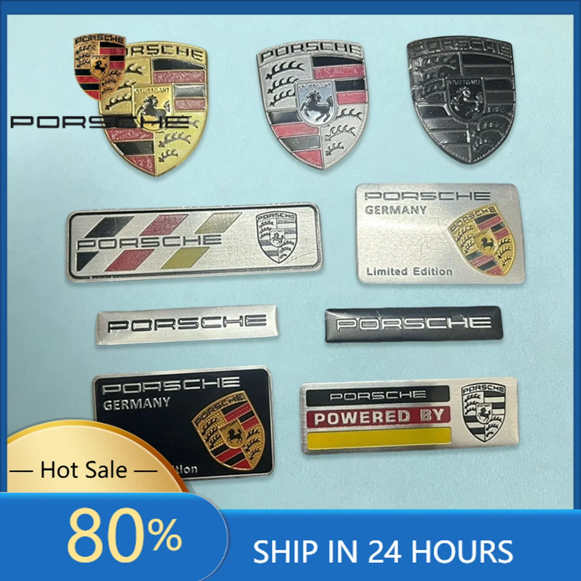 

Interior Stickers Fot Porsche 3D Aluminum Car Badge Sticker Body Trunk Decoration Decal Modification Accessories For Porsche Mac