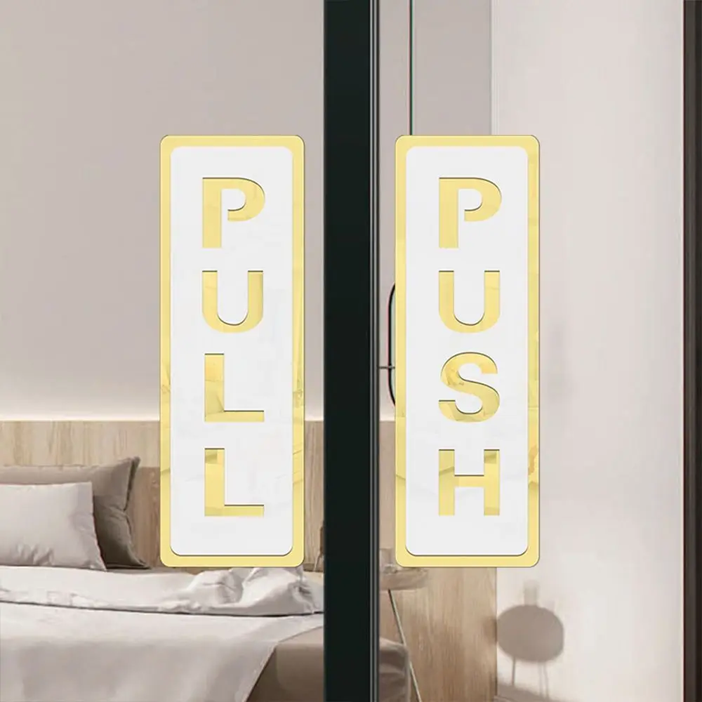 Acrylic Push Pull Sign Sticker Push & Pull Door Sign Window Door Sticker Self-adhesive Waterproof Indictor Sticker Shop Door