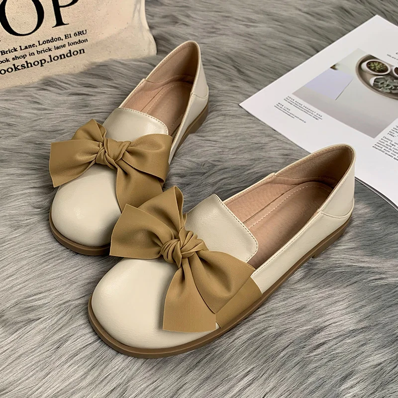 flats shoes women luxury 2023 Spring and Autumn New Flat sole Single Shoes British Style Small Leather Shoes Women Doudou shoes