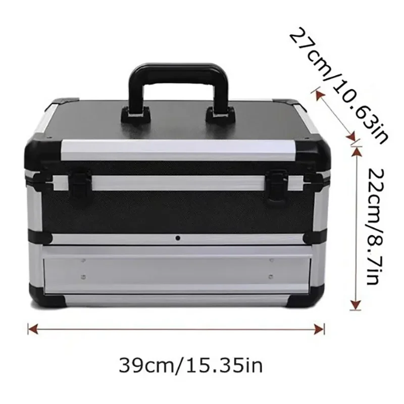 Multifunctional Hard Shell Organizer Tool Storage Box Household Hardware Device Toolbox Aluminum Toolbox Portable