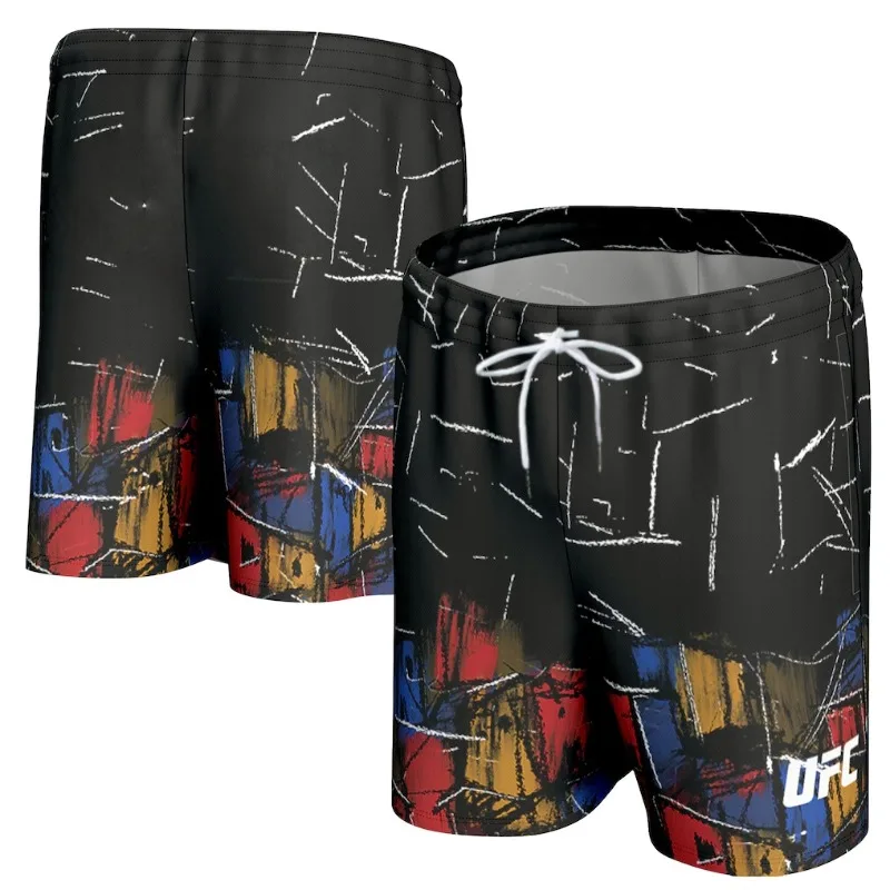

2026 New Boxing Shorts, 3D Printed UFC Quick Drying Shorts, Boxing Training Clothes, Men's Sports Running Casual Shorts