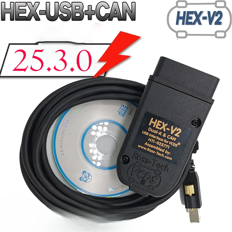 

2025 Новейший сканер VCDS 25,3 VAG, кабель для инструментов OBD2, диагностический многоязычный HEX V2 Wesheu VCDS VAG COM для Audi SKODA VW Car