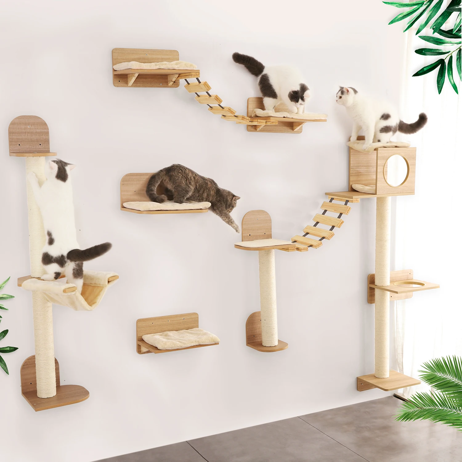 

Home Luxurious Cat Climb Track Modern Wall Mounted Shelves Multifunctional Furniture