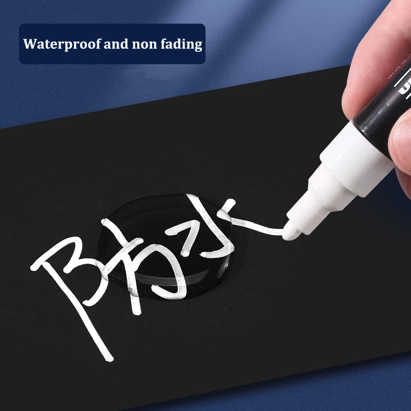 UNI Posca أكريليك أبيض قلم تحديد قلم تحديد PC-1M/3M/5M/8K/17K علامات الطلاء للزجاج والبلاستيك والمعادن والخشب والسيراميك #1