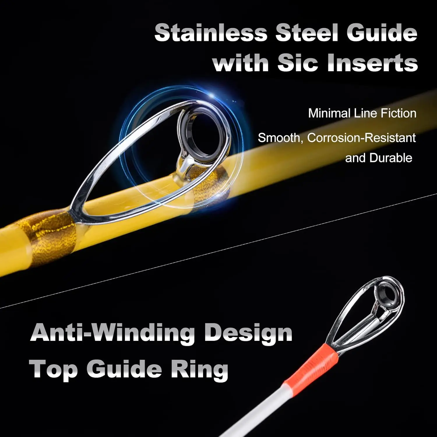 Goture Boat Spinning Rod Stainless SIC Guide Anti-Tangle Top Ring Spigot Joint EVA Grip Fresh Saltwater Travel Fishing Lure Rod
