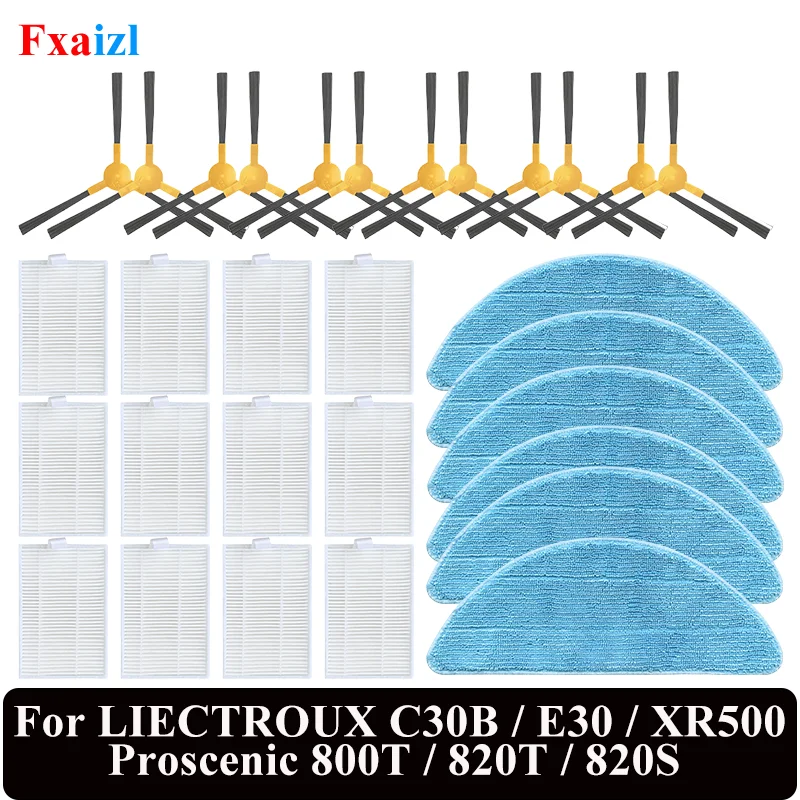 Zubehör für LIECTROUX C30B / E30 / XR500, Proscenic 800T / 820T / 820S Staubsauger, Hauptbürste, HEPA-Filter-Ersatz