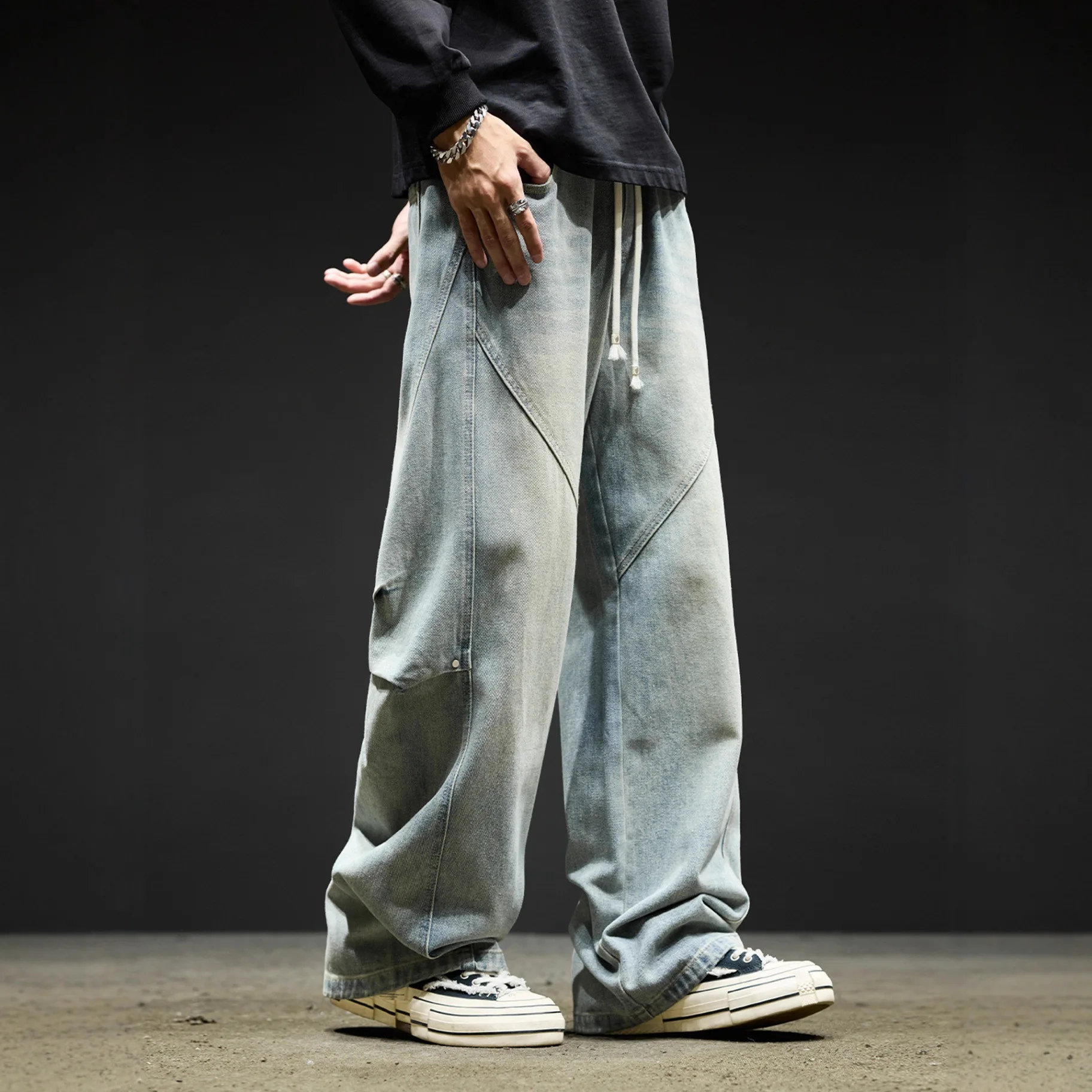 

Straight-leg Jeans Vintage Washing Man Spring Autumn New Fashionable Comfortable Cool Personality All-matching Loose