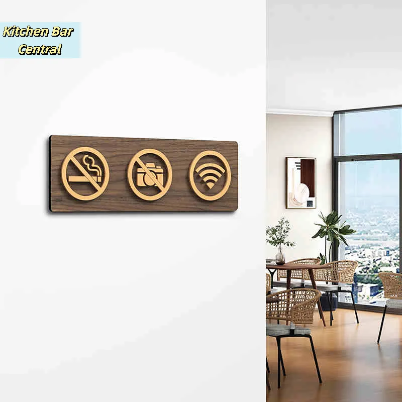 【1Pc Warm Reminder Sign WIFI No Smoking Logo No Trespassing Warning Plaque Public Shope Signage Warning Sign】