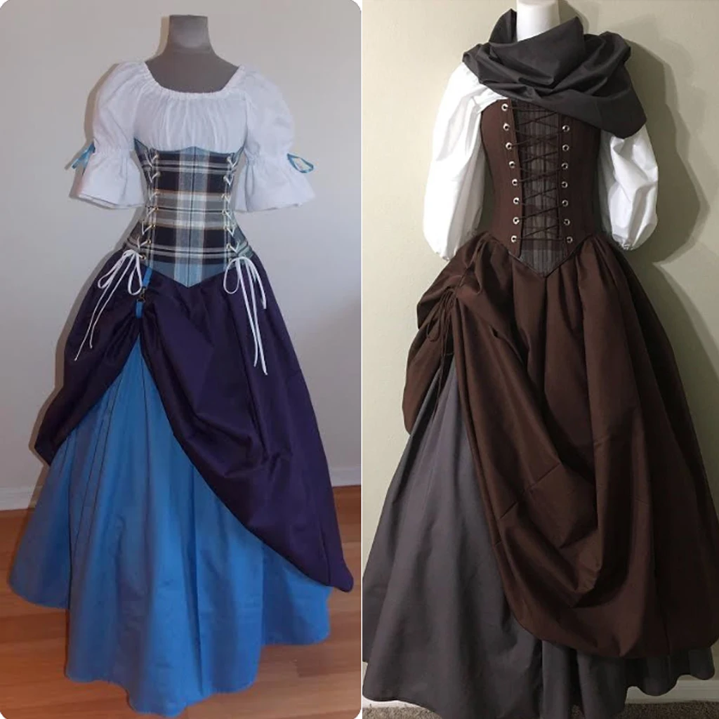 

Outlander Claire Randall Fraser Cosplay Costume Lady Highland dress Medieval Rococo Scottish costumes for women ball gown