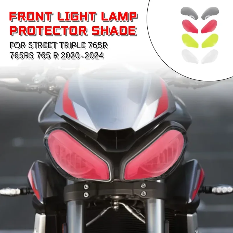 

For Street Triple 765R 765RS 765 R 2020-2024 Headlamp Headlight Guard Shield Screen Lens Cover Front Light Lamp Protector Shade