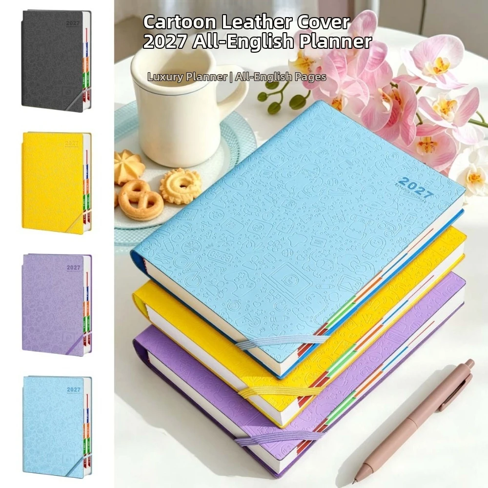 A5 2027 Schedule Book Convenient Calendar Notebook Agenda Planner Notebook Funny Cartoon Thick Paper Time Management Planner