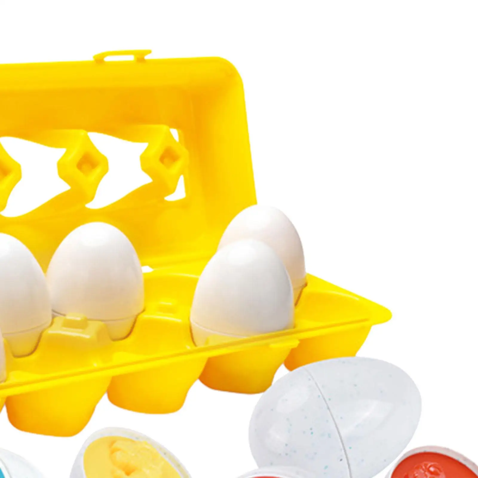 Juguete de huevos a juego con soporte para huevos, cesta de Pascua, regalo, 12 colores y formas