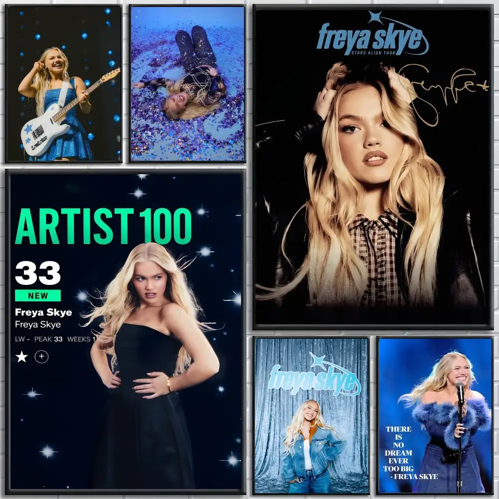 Singer Freya Skye Poster poster Self-adhesive wall stickers, suitable for room decoration, high-quality printing.