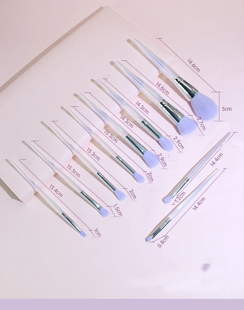 10 ピース/セットファッションメイクブラシセットアイシャドウパウダーファンデーションハイライター眉毛ブラシプロフェッショナルツール、無料スポンジを入手