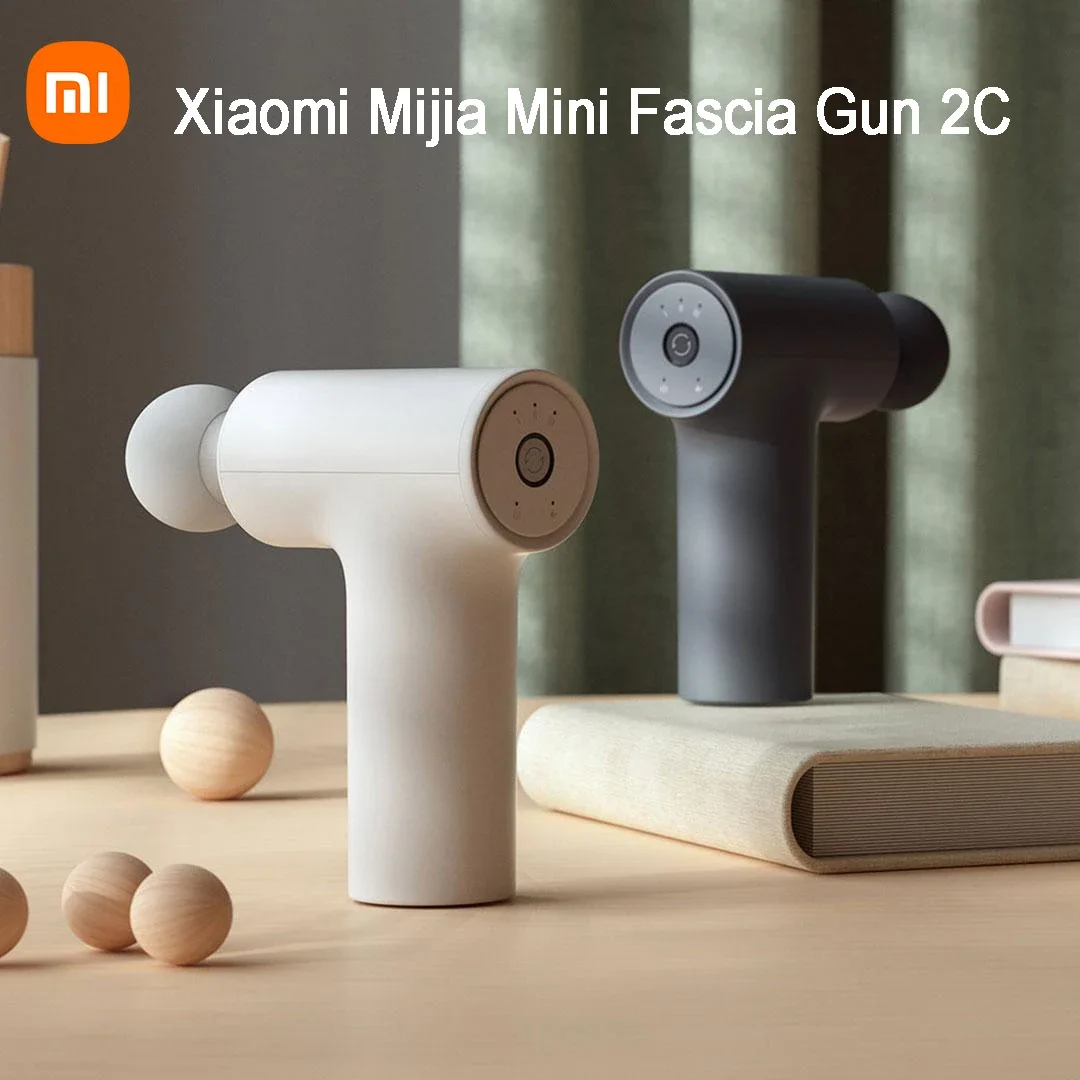 Xiaomi Mijia Fascia Gun 2C Mini Electric Neck Fascial Rechargeable 3 رأس تدليك 12 كجم دفع العضلات الاسترخاء تدليك الظهر