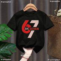 Cool Six Seven Meme Letter Printed T Shirt Girls/Boys Funny Kids Clothes Harajuku Kawaii Shirt Solid Short Sleeve T-Shirt