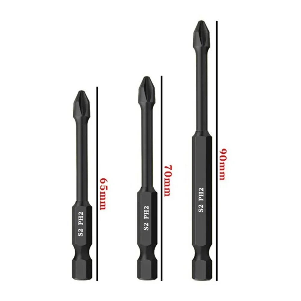 Repair Tools Cross Screwdriver 3 Pcs 65 70 90mm High Strength Resistance For Electric Screwdrivers High Quality