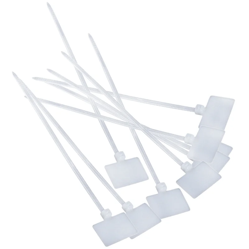 500Pcs Nylon Cable Tie Label Self-Locking Network Zipper Trim Wrap Ring Line Label-AT30