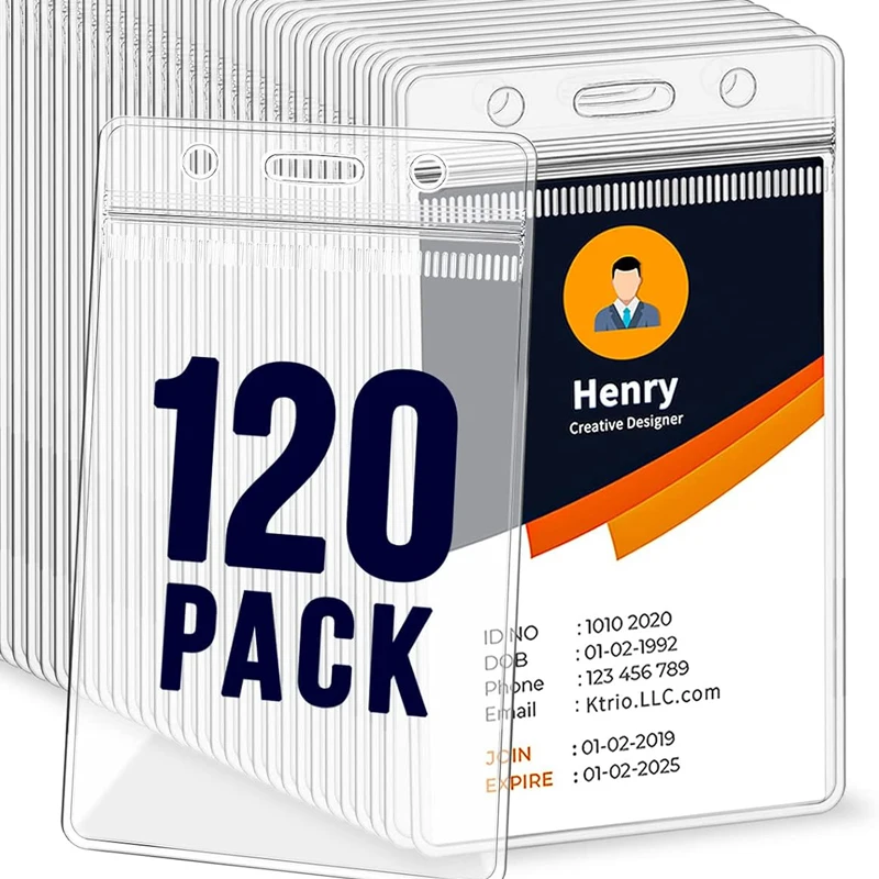 10-120PCS Sealable Waterproof Transparent Plastic Holder Card Simple Bus and Job Card Meal Card Protective Cover ID Holders