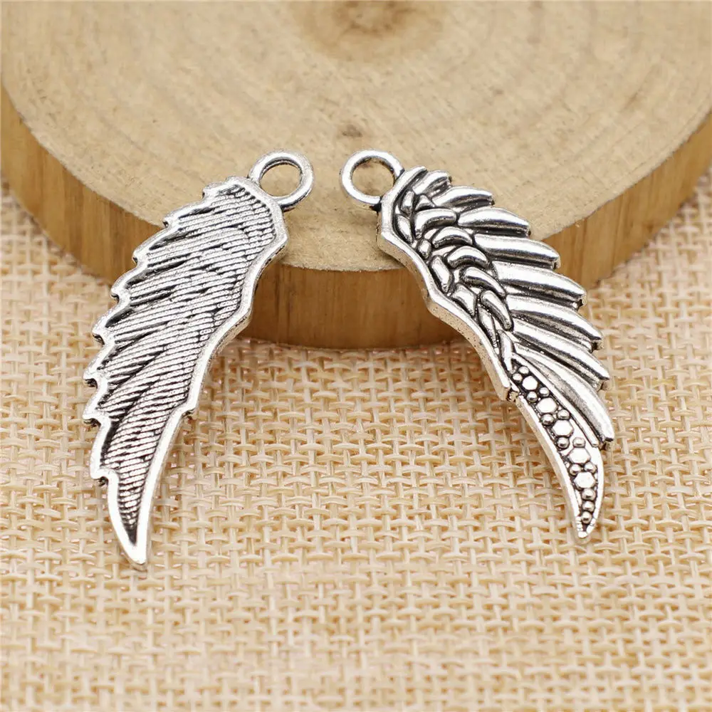 Materials Angel Wing Charms Jewelry Making Supplies 39x13mm 10pcs