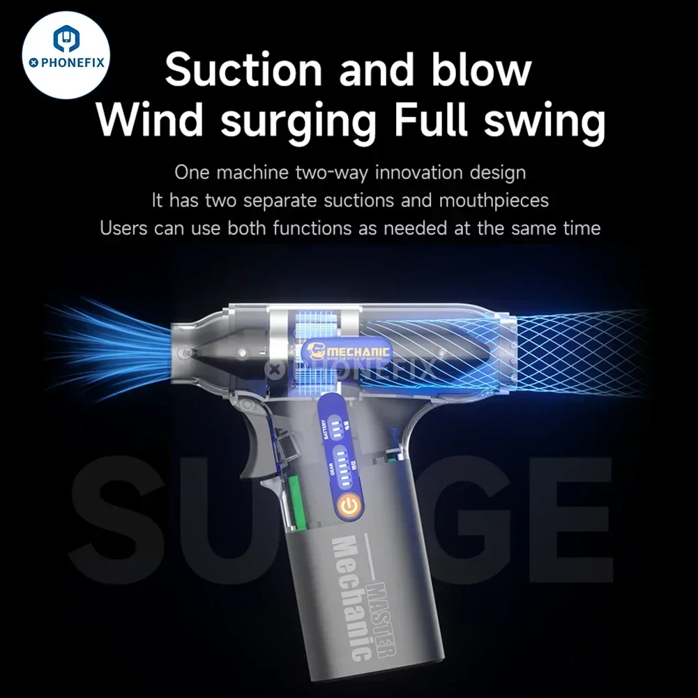 MECHANIC Blowing Suction Integrated Turbine Remove Dust Fan 6-speed Clean the Dust Video Card Keyboard Mobile Phone ComputerTool