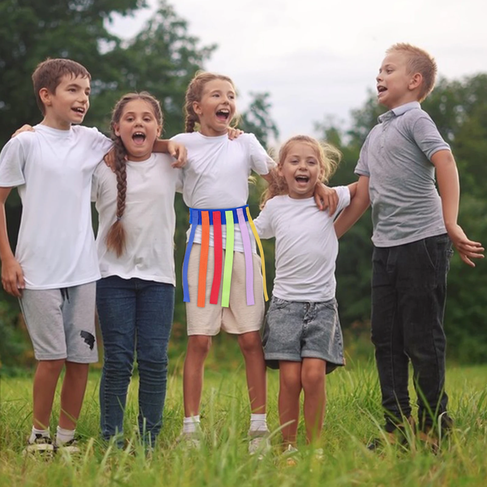 

5Pcs Stretchable Tail Game Belt Sensory Training Equipment for Kids Coordination Teamwork Outdoor Indoor Activities