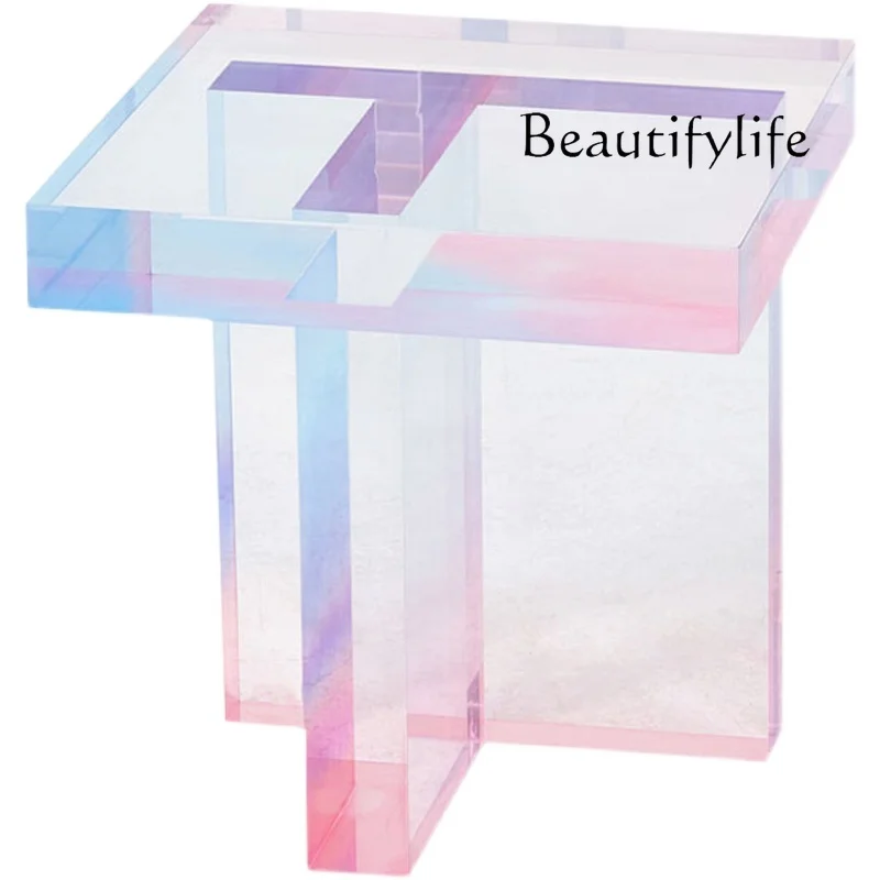 

Nordic Creative and Slightly Luxury Color Acrylic Tea Table Small Apartment High-Grade Design Corner Table