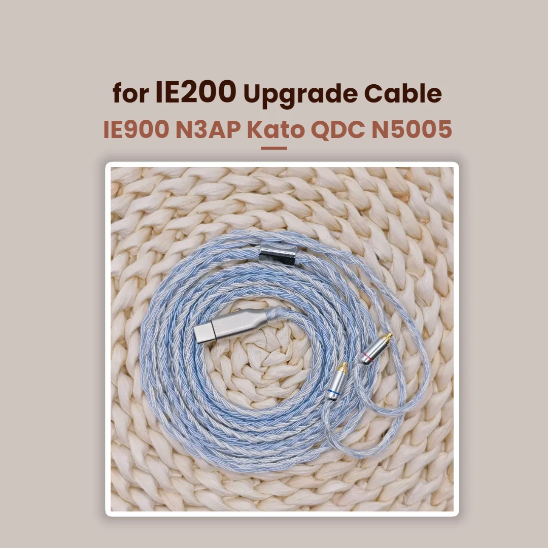 

Universal IEM Upgrade Cable - 24-Core Type-C OCC Silver-Plated for IE200, IE900, N3AP, Kato, QDC, N5005 with Mic