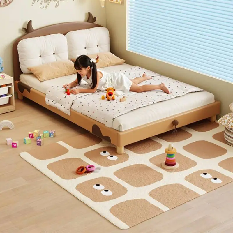 

White Simple Kids Beds Expandable Normal Luxuce Single Modern Girls Kids Bed Style Design Custom Lit Pour Enfants Furniture Home