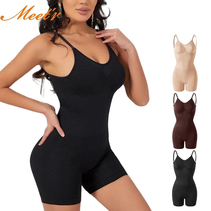 Meet’r Hip Lifting Taillenformender Bodysuit Unterwäsche Übergröße Einteiliges Camisole-Shapewear Damen-Dessous Sport-Yoga-Kleidung