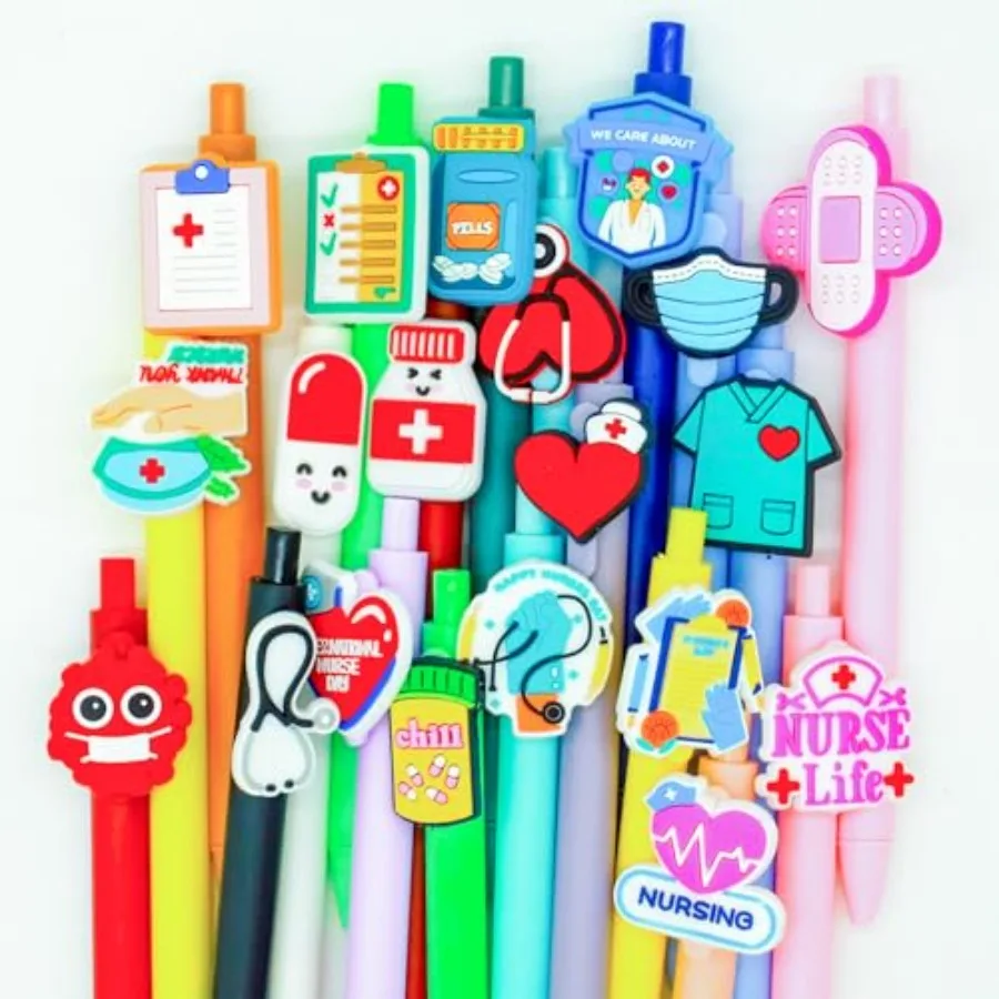 20 шт. милые ручки Nue, забавные аксессуары Nuing, гелевая ручка, набор черных чернил для медицинского помощника, предметы первой необходимости для студентов, подарки на неделю Nue