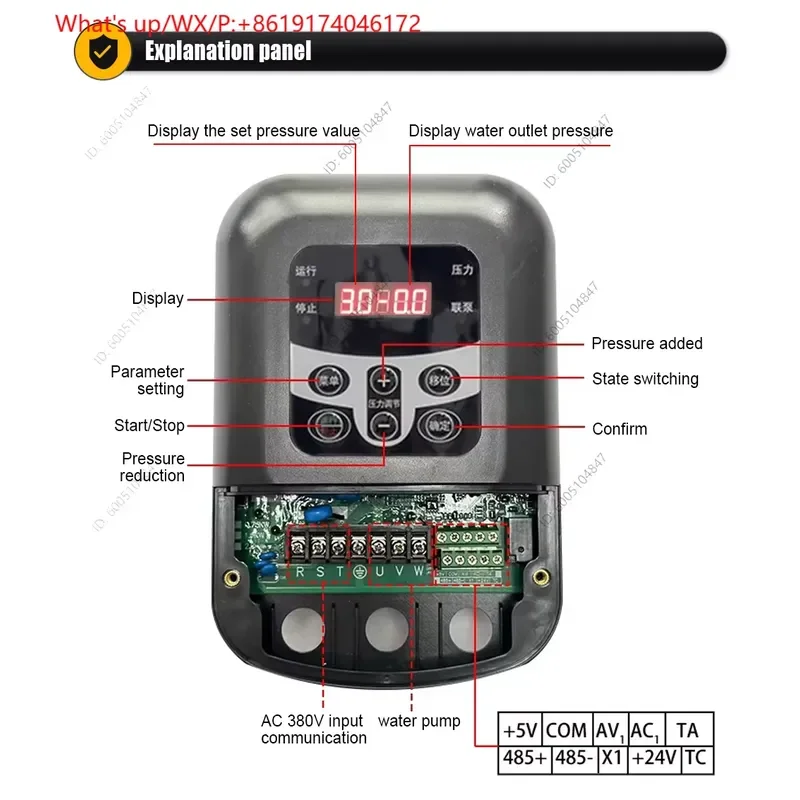 VFD Frequency Converter Inverter for Water Supply Pump 0.75KW 1.5KW 2.2KW 3.7KW Single Three Phase 220V 380V AC Drive