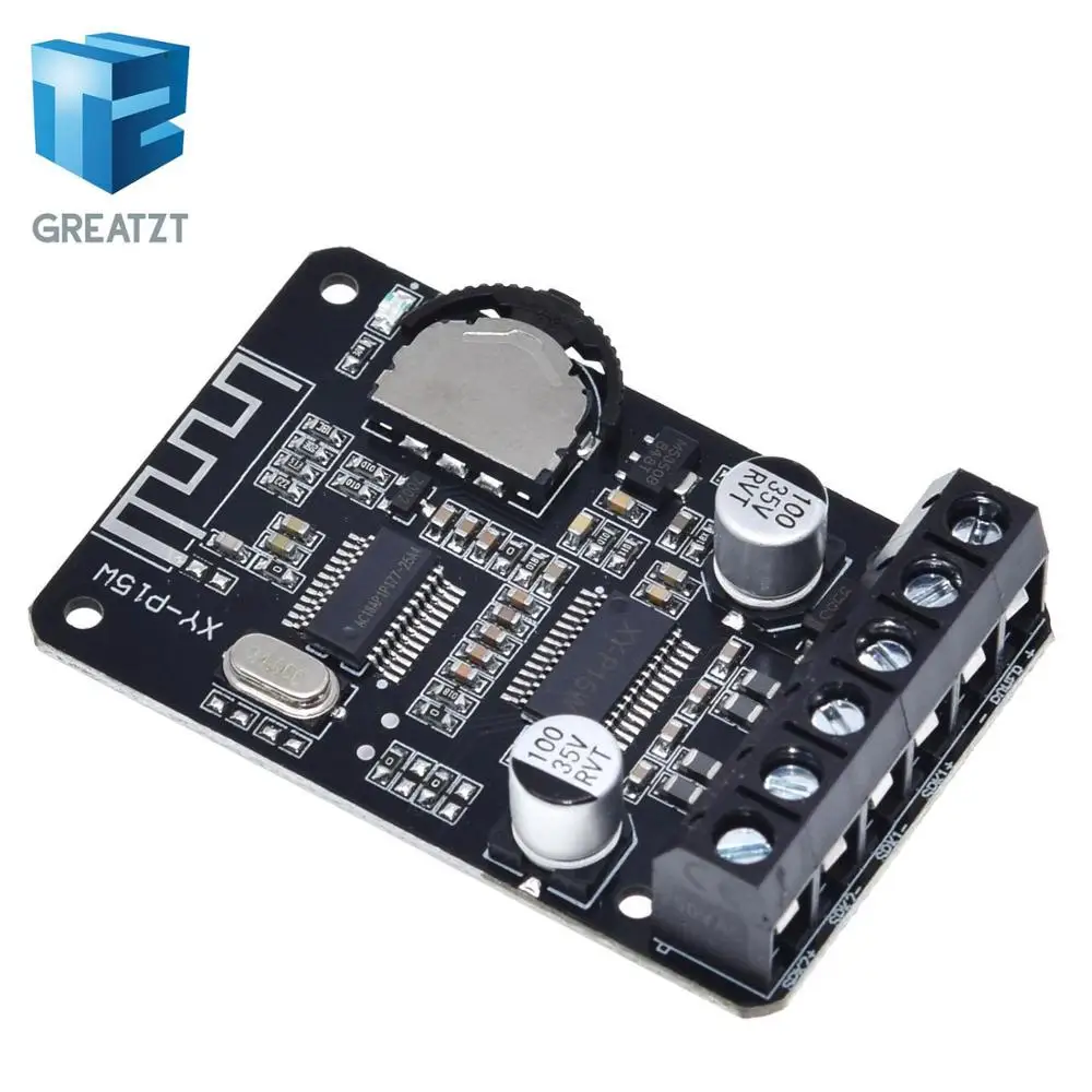 GREATZT 10W/15W/20W Stereo Bluetooth 5.0 Power Amplifier Board 12V/24V High Power Digital Amplifier Module XY-P15W