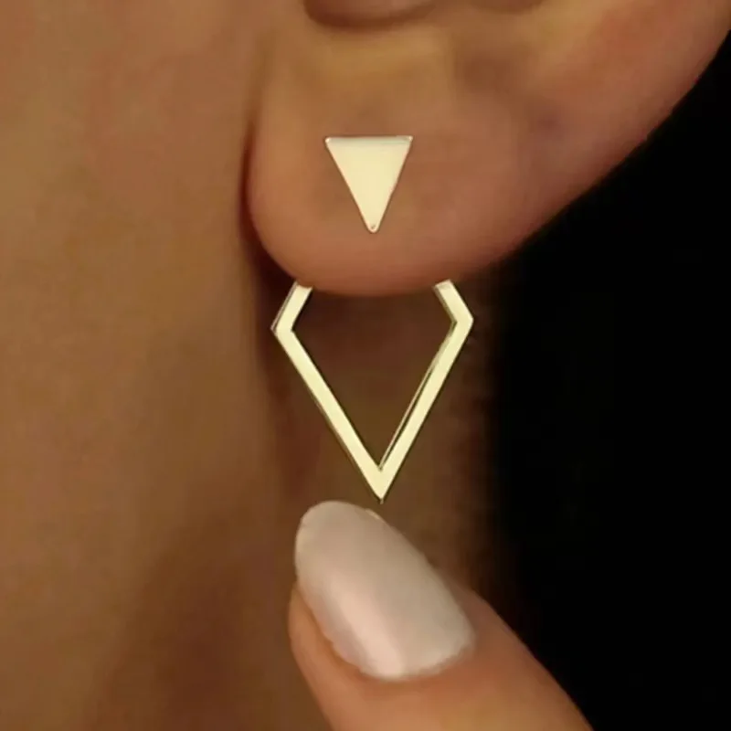 Tiny Geometric Stud Earrings For Women Gold Silver Color Temperament Posting Earrings Daily Wear Girl's Gift image 4