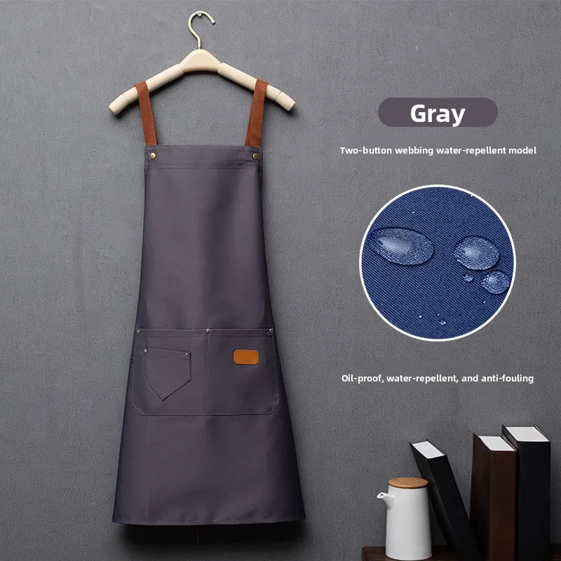 Canvas Apron Four Seasons Universal Waterproof Milk Tea Coffee Shop Restaurant Fashion Men and Women Work Clothes