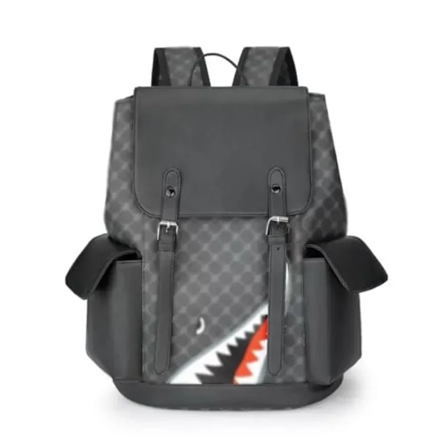 

Black Leather Laptop Backpack Lightweight School Backpack Bookbag, Multi functional Business Travel Backpack Black 2, ONE SIZE