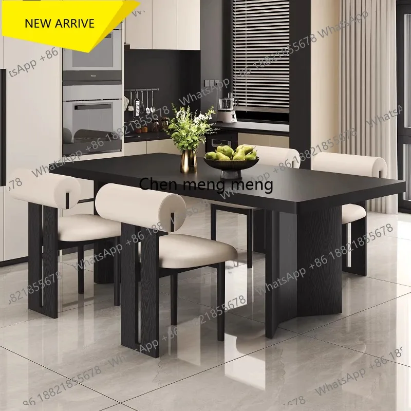 G153 Modern Simple Solid Wood Rock Slab Dining Table Chair Combination, Dining Table Set Furniture 4 Chairs Dining Rooms Furnitu