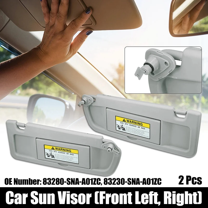 

1Pair Sun Visor Assy For Honda Civic 2006-2011 Car Sunshade Makeup Mirror Cover