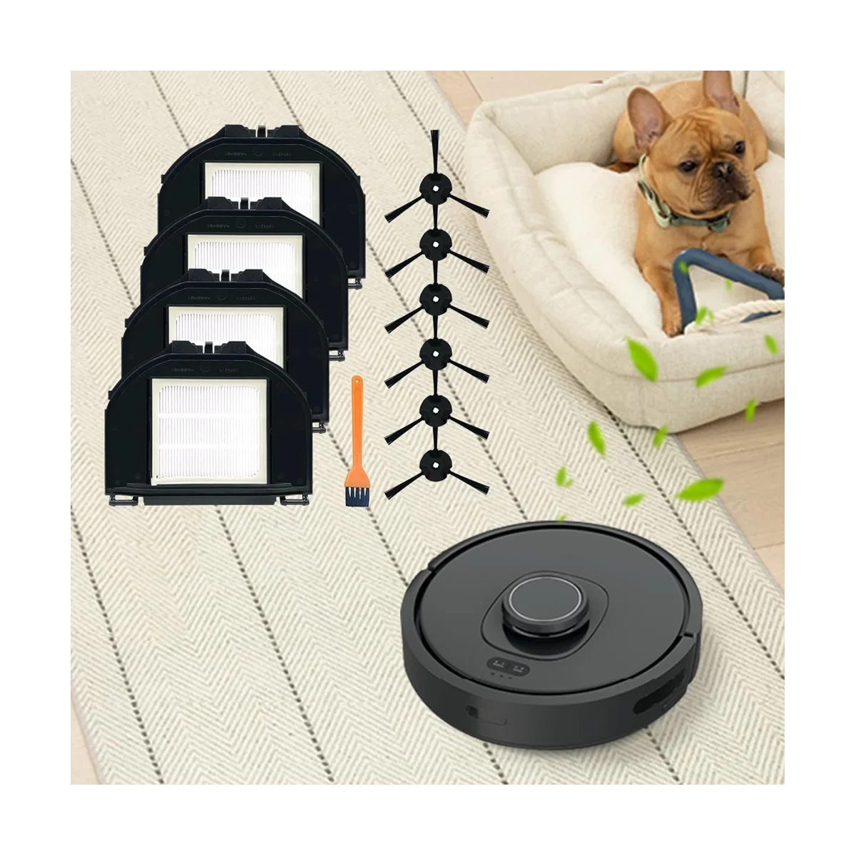 Вакуумные фильтры Hepa, боковая щетка для RV2310/RV2310, моющаяся запасная часть робота-HIM