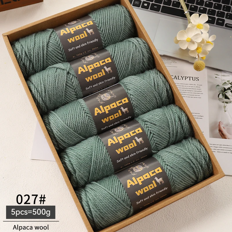 500g Alpacawol 245 dik breigaren Meerkleurig Herfst en winter Modieus cadeau voor mannen en vrouwen DIY breimateriaal Kit voor warme truien, jassen, sjaals, hoeden, handschoenen, beenwarmers,