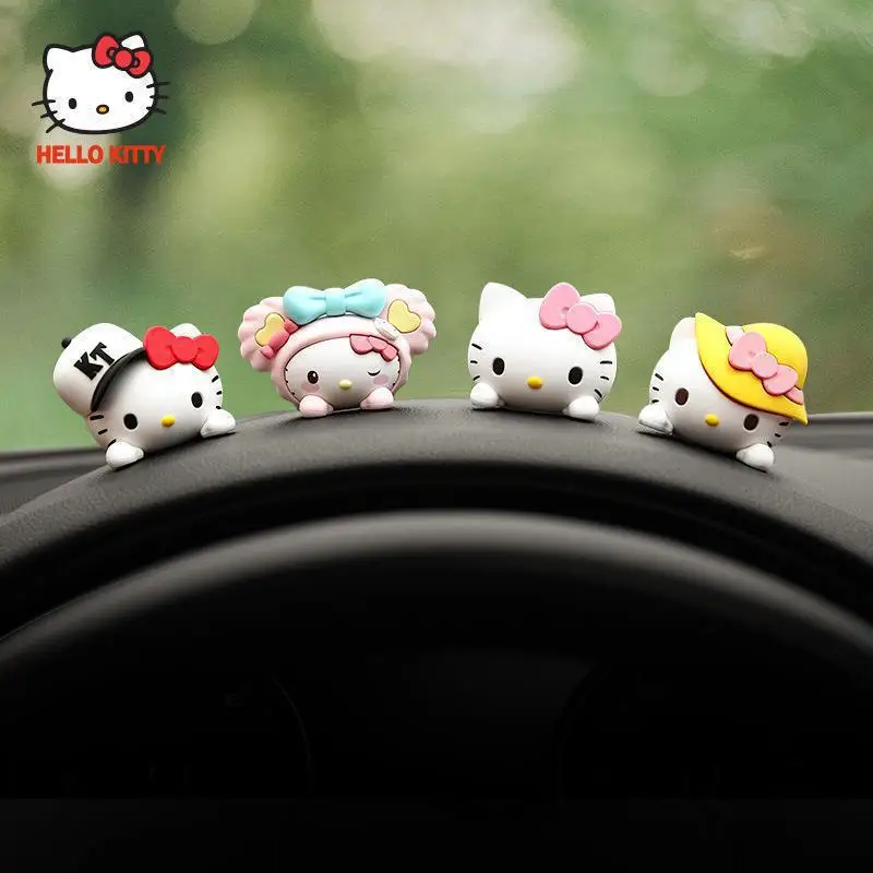 Hello Kittys Vehicle Mounted Small Ornaments Sanrios Anime Figure Kawaii Cartoon Cute Center Console Decoration Accessories