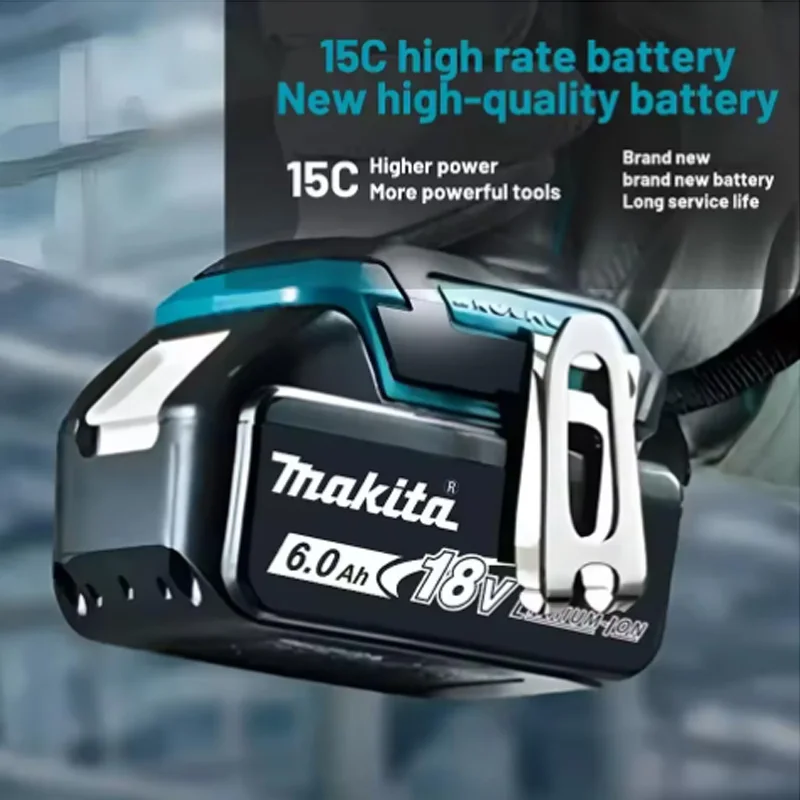

Original 18V 6Ah Makita Battery suitable for DTW190 DHP485 BL1850B BL1850 BL1840 BL1860 BL1815Makita Replacement Lithium Battery