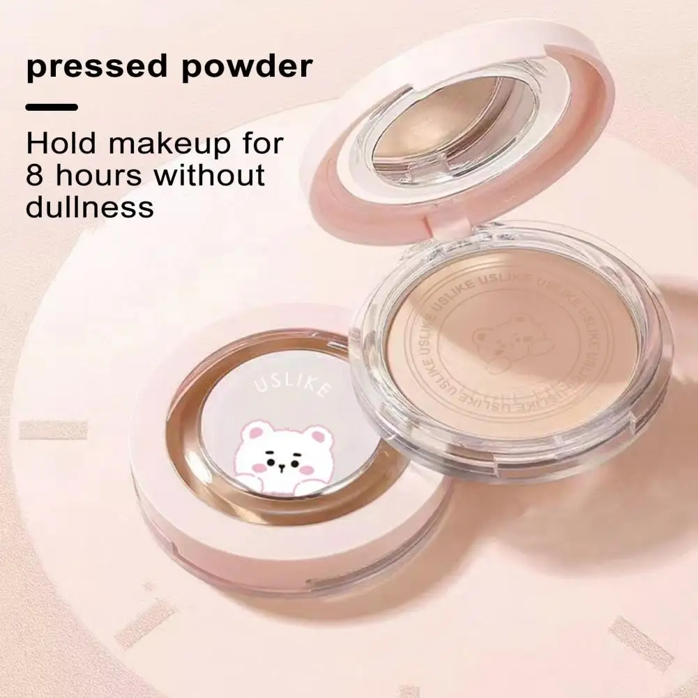 Long-lasting Pressed Powder Bear Pressed Powder Set Long-lasting Lightweight Concealer Makeup for Coverage Moderate Size for A