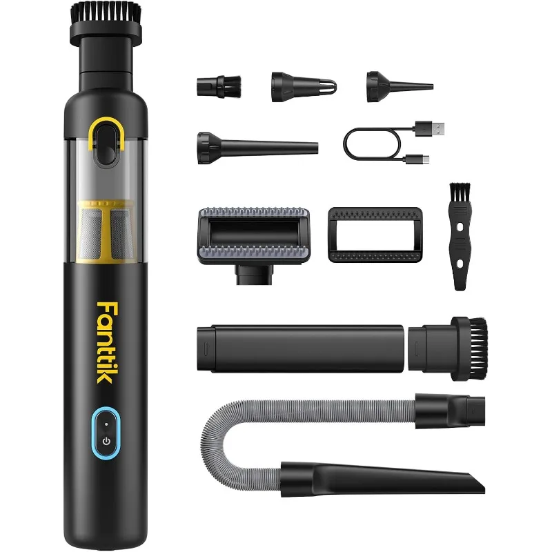 

V8 Apex Car Vacuum, 4-in-1 Portable Mini Cordless Vacuum with 19000pa Suction Power, Type-C Charge