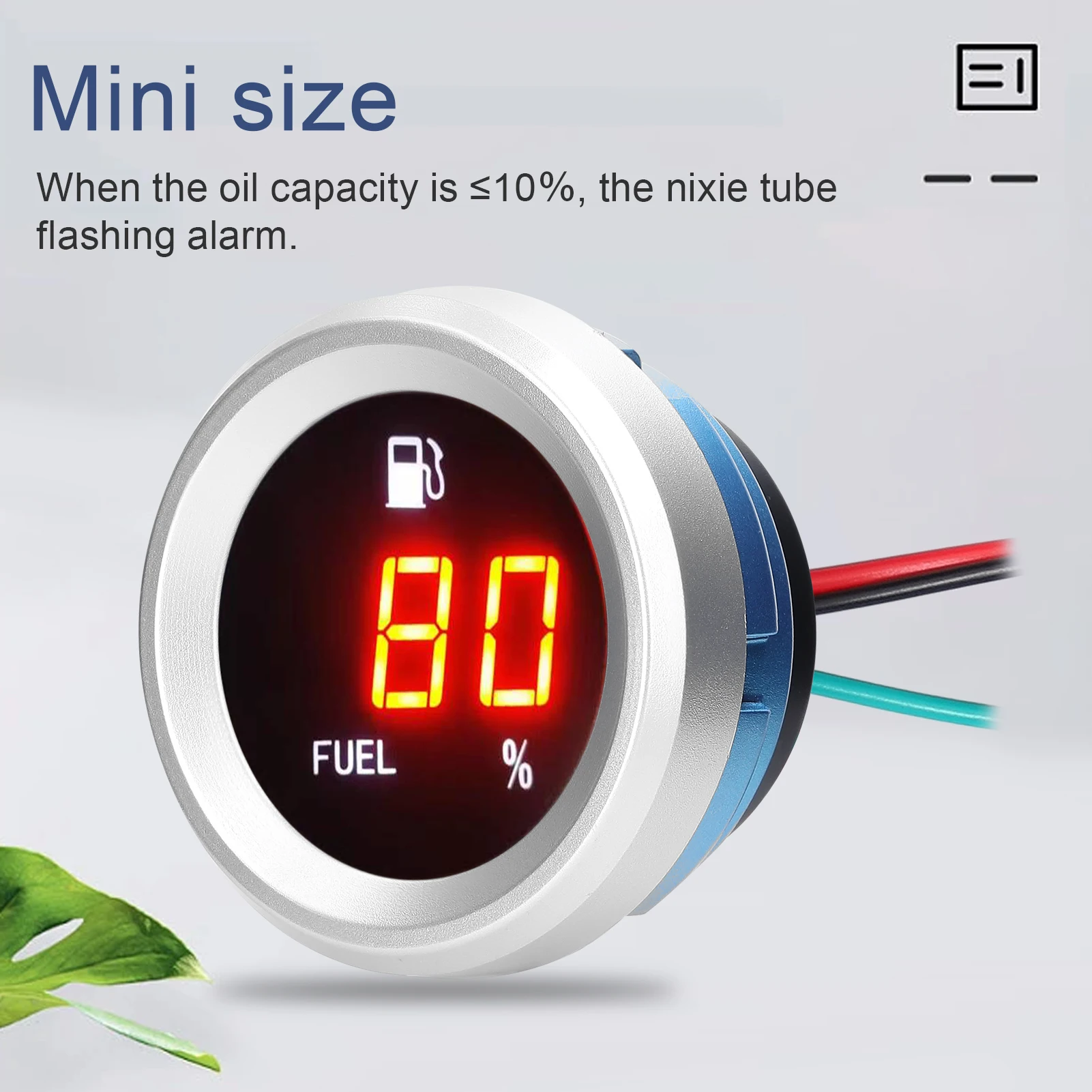 Cyfrowy wskaźnik poziomu paliwa z migającym alarmem Samochodowy miernik poziomu paliwa 9-35V Tester poziomu paliwa do motocykli samochodowych